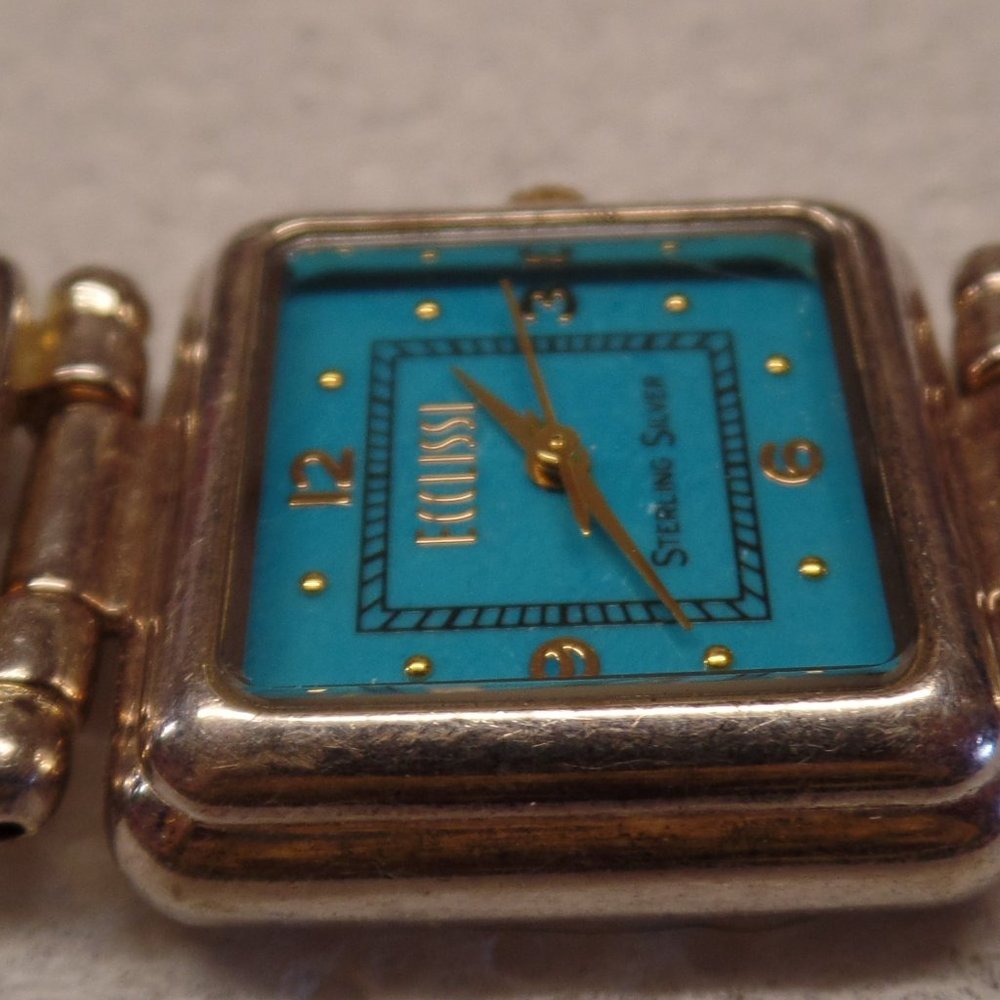 ECCLISSI STERLING SILVER WATCH LEATHER BAND 9.25" - Picture 8 of 16